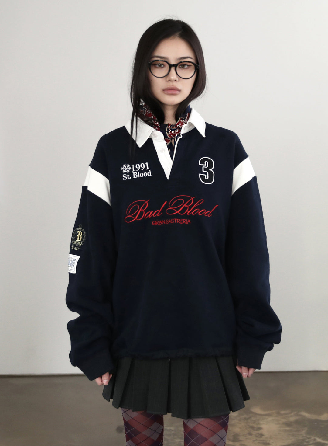 Badblood -Saint Blood Rugby Shirt - Navy – ST.STATION