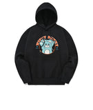 Kirsh-Witty bunny boucle wording hoodie-Black