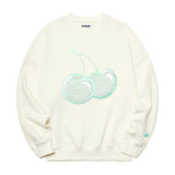 KIRSH--KNIT BIG CHERRY SWEATSHIRT [IVORY]