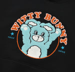 Kirsh-Witty bunny boucle wording hoodie-Black
